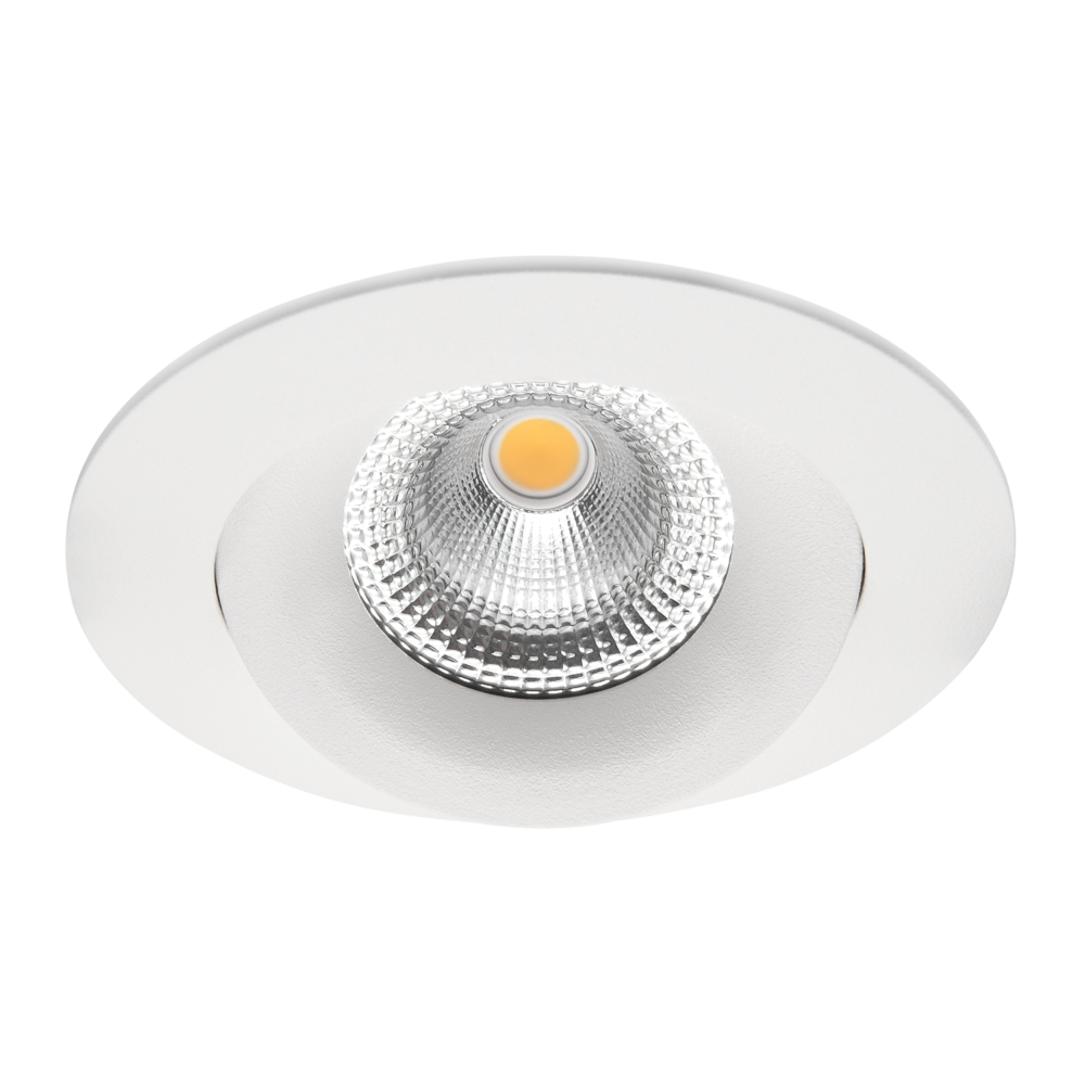 Hvit downlight med tiltbart lyshode