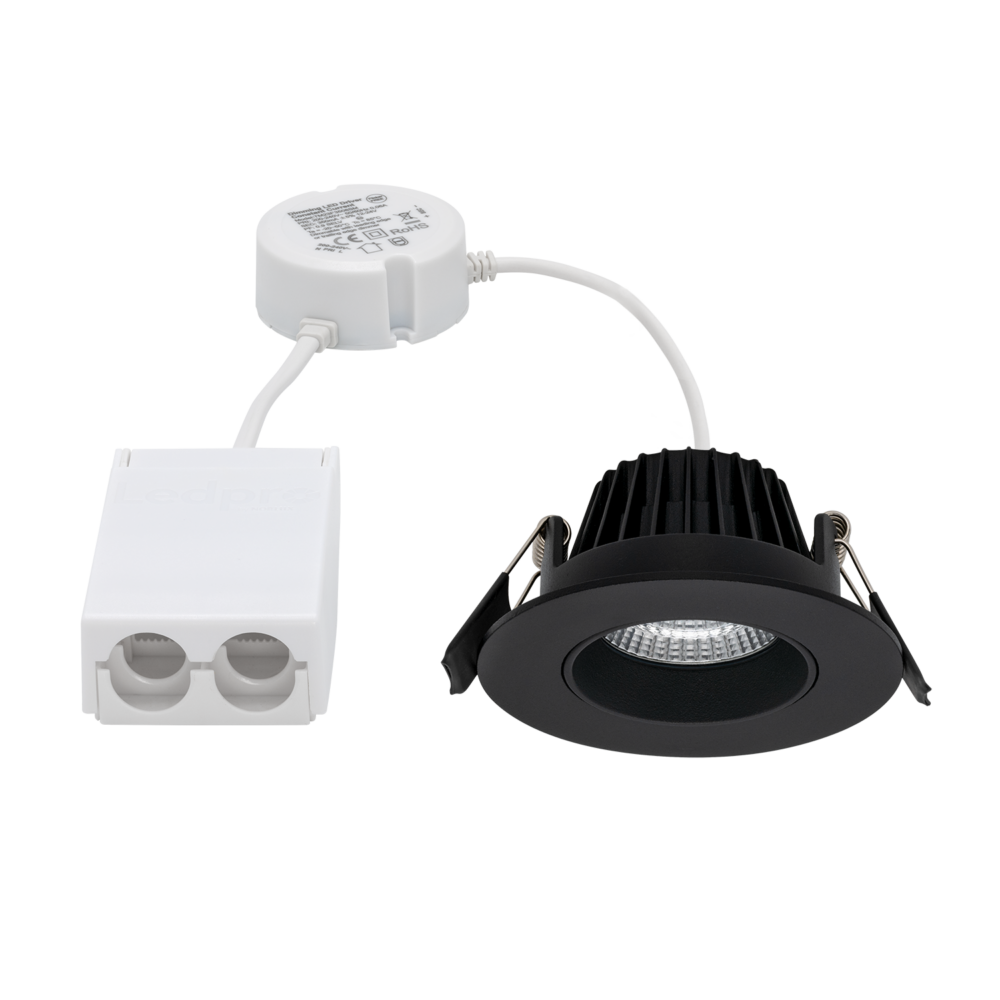 Icarus LED downlight med driver, sort