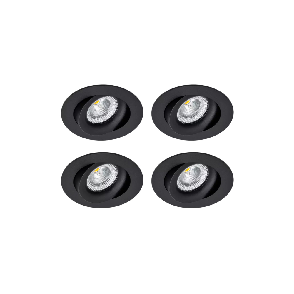 Downlight 4-pakning, sort