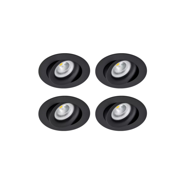 Downlight 4-pakning, sort