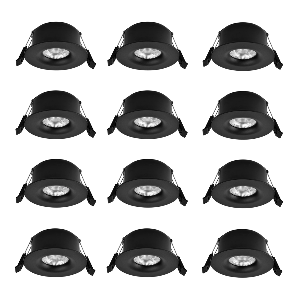 Sort downlight for bad 12-pakning