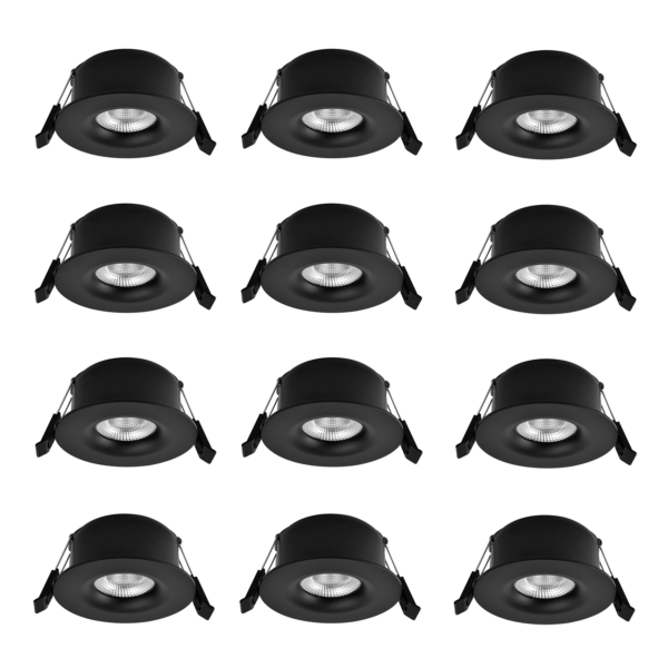 Sort downlight for bad 12-pakning