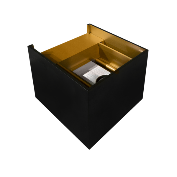 Duhr utelampe vegg, sort og gull