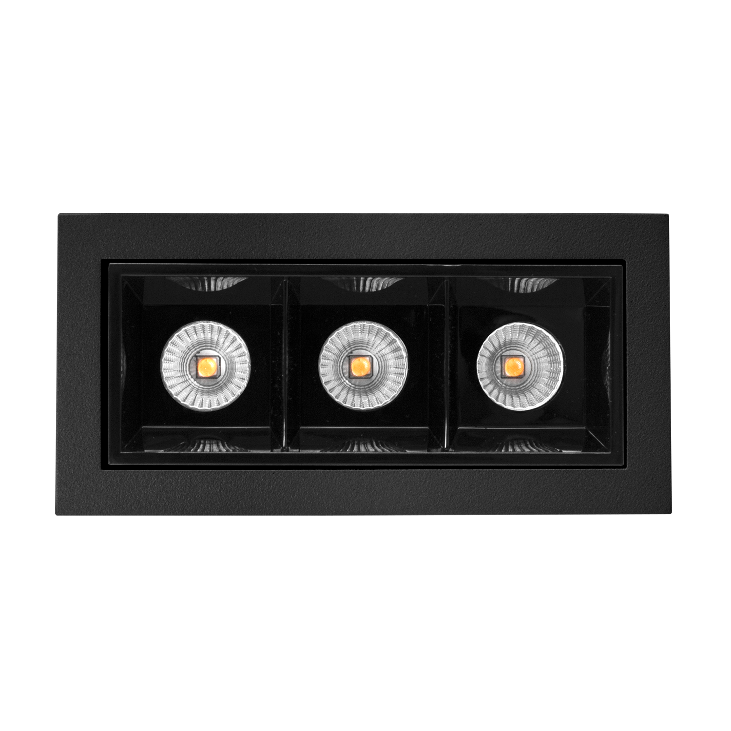 Cold 3 rektangulær downlight, hvit/sort