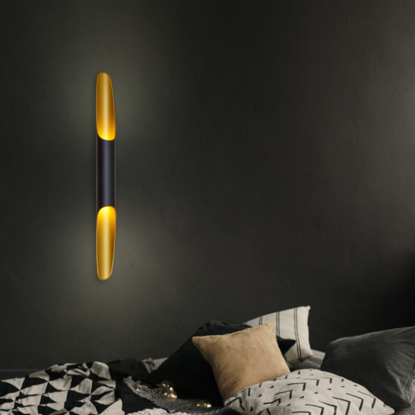 Mirach vegglampe, sort/gull