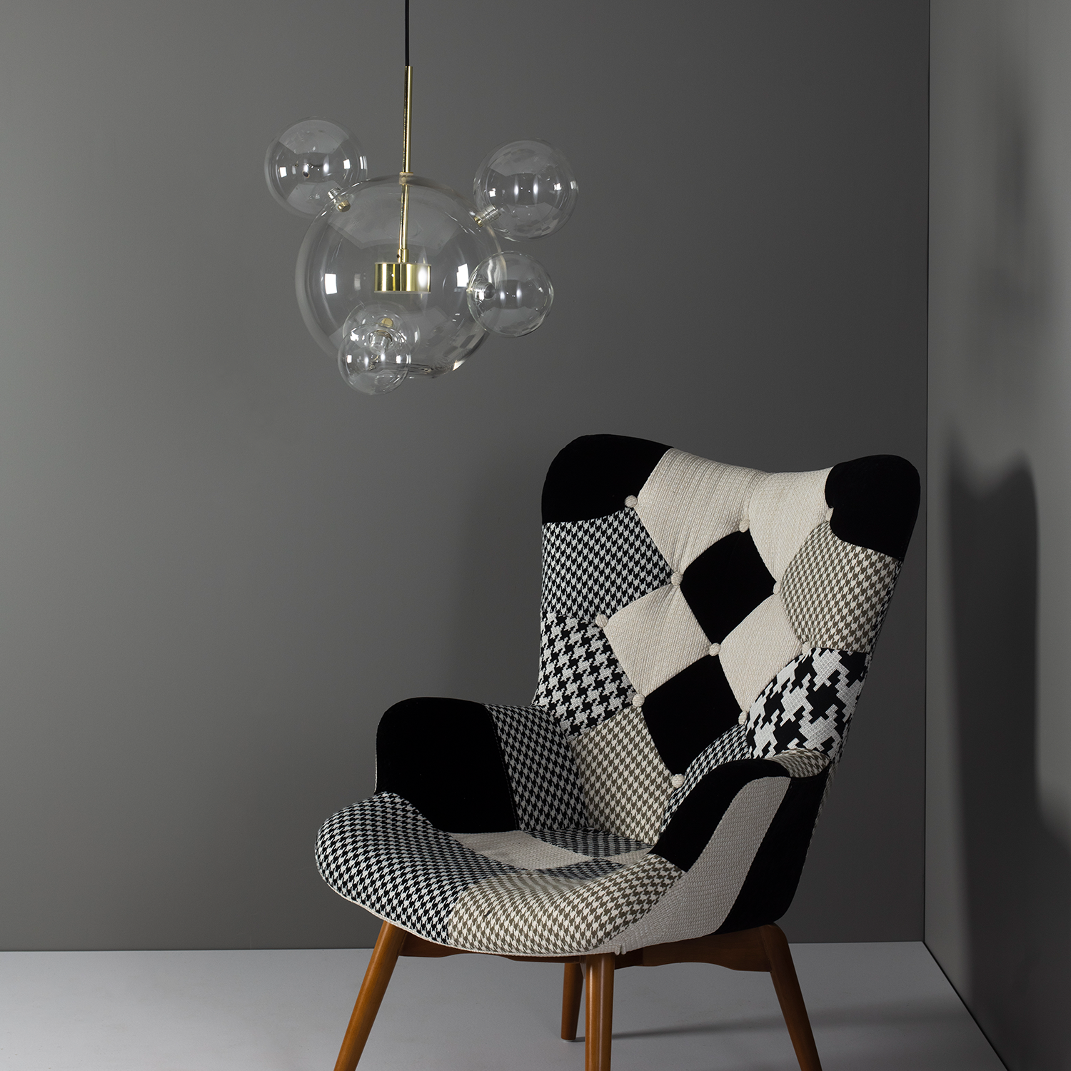 Planet takpendel, glass/gull