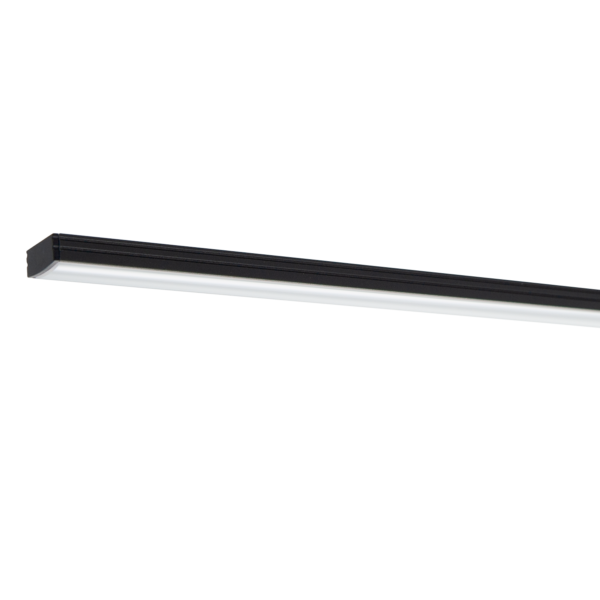 Aluminiumsprofil 17,4x8,2mm lavtbyggende, 
sort