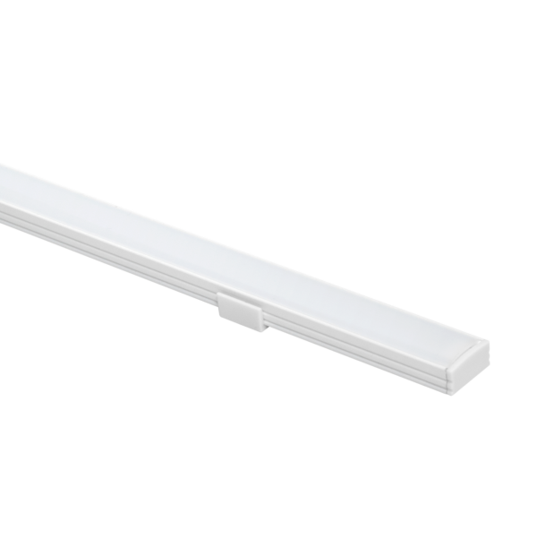 Aluminiumsprofil 17,4x8,2mm lavtbyggende, 
hvit