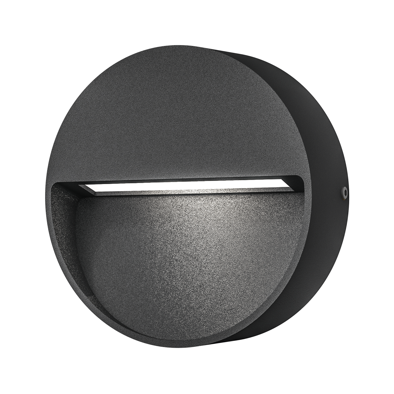 Chara rund utelampe vegg, mørk grå