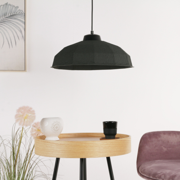 Redivi taklampe i resirkulert papp, sort/oliven