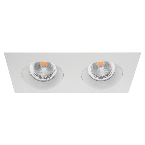 Tigrus 360° dobbel downlight IP44 IsoSafe, hvit/sort