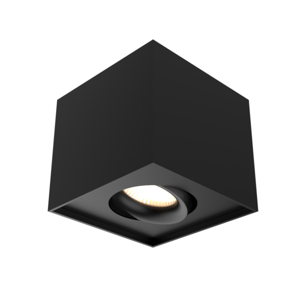 Sort utenpåliggende downlight