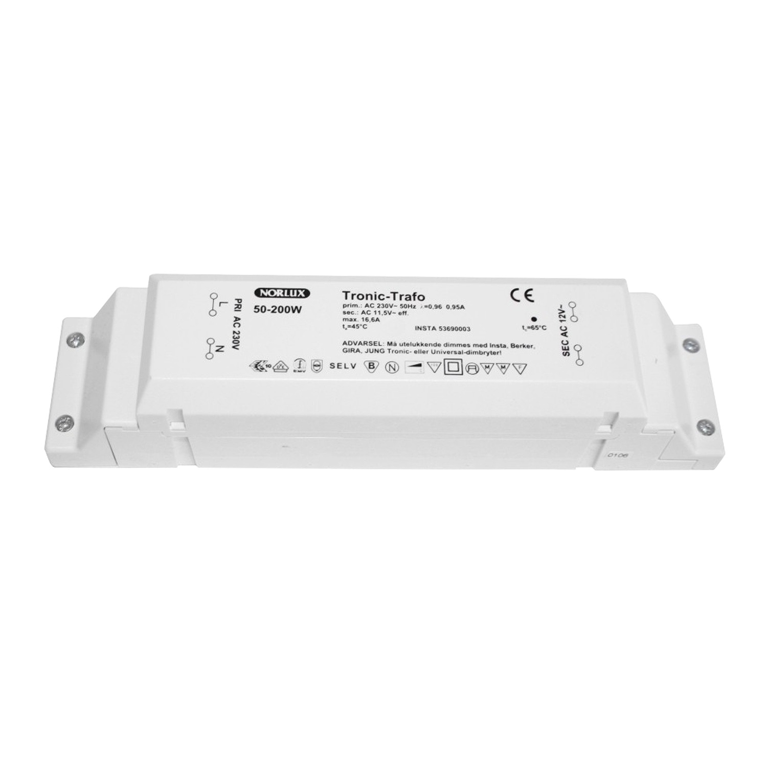 Halogen Transformatorer 50-200W 2x12Vac Dim