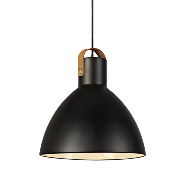 Eagle L hengelampe med skinn, sort