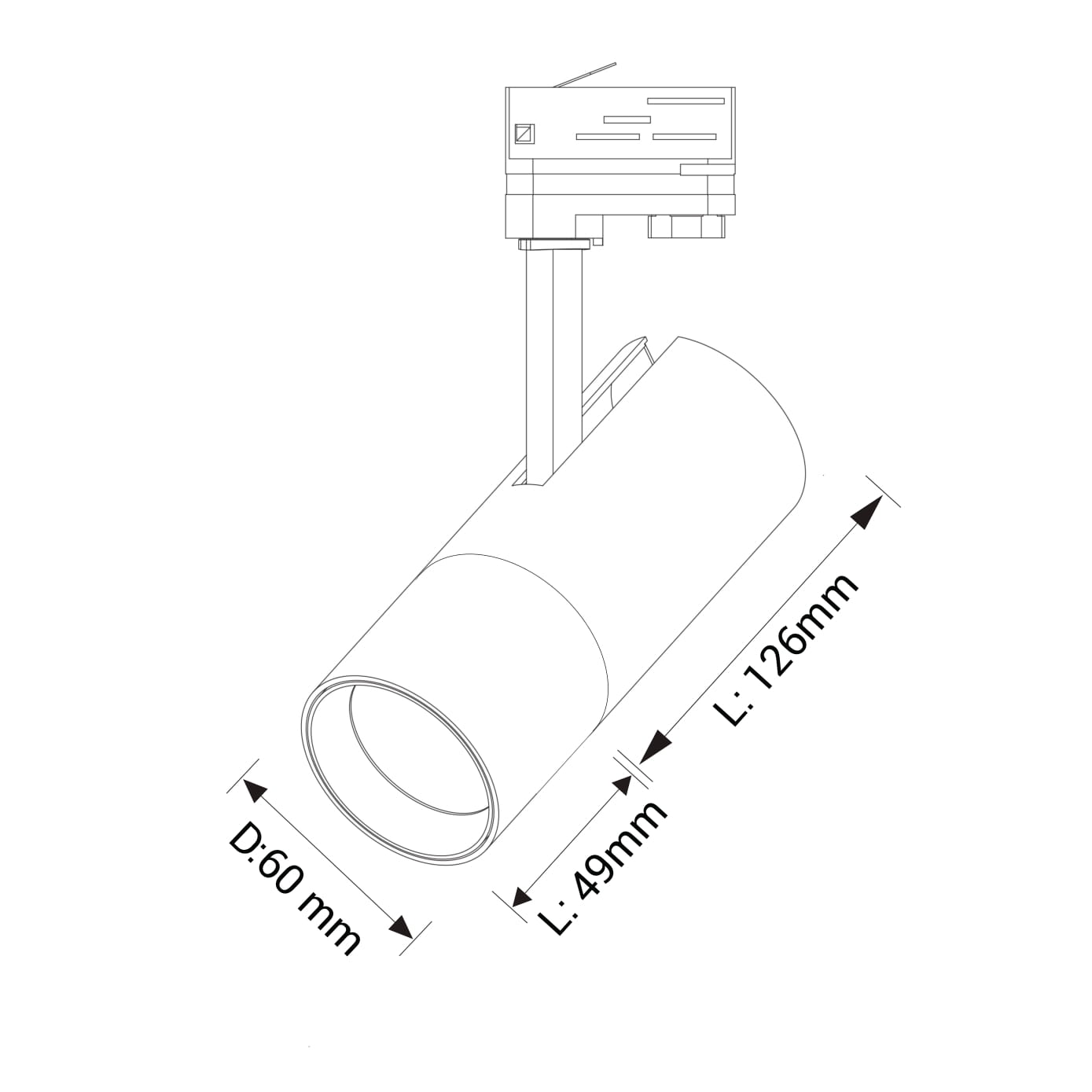 Cylinder 1 meter spotskinne 2 spotter Dim-to-Warm, hvit - Bilde 10