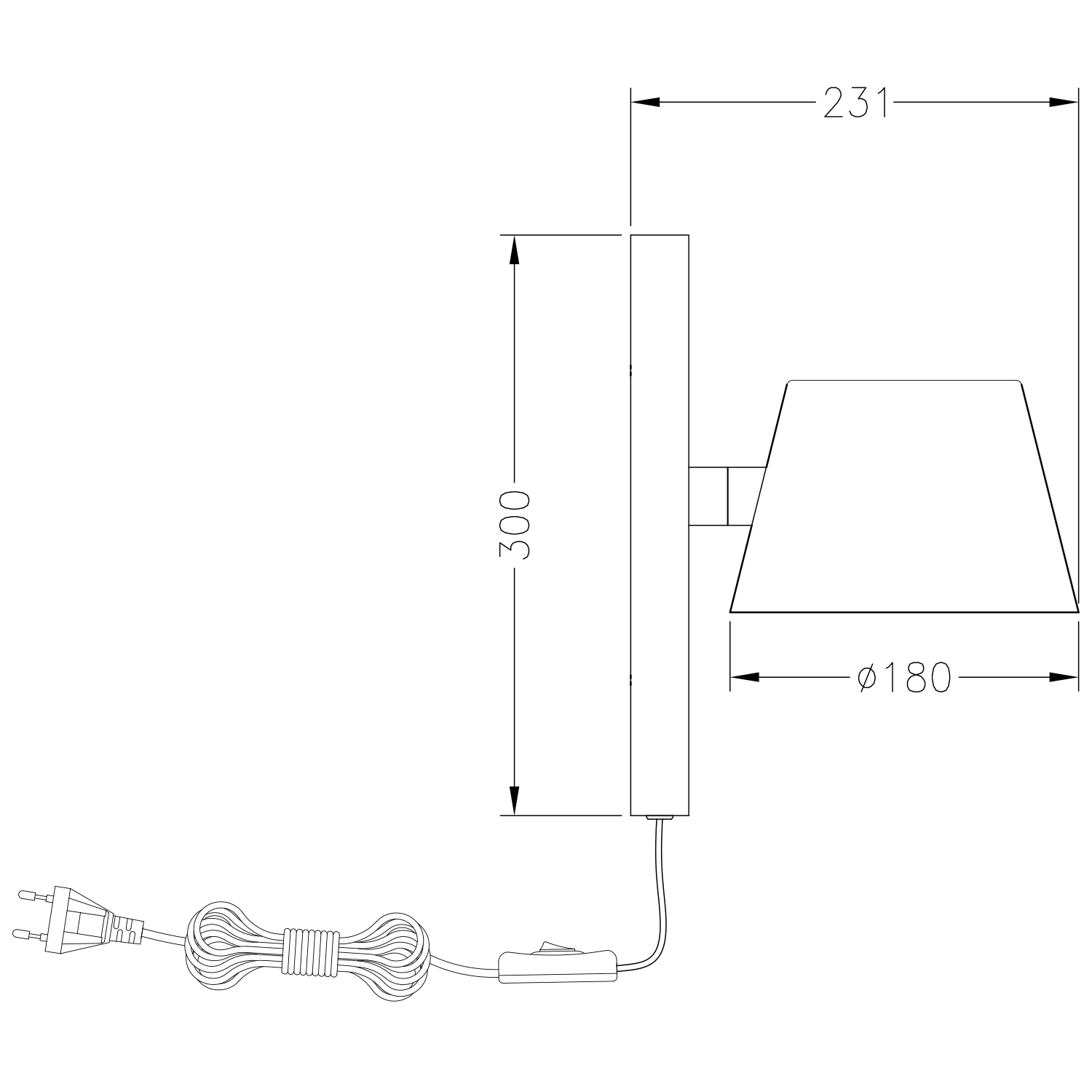 Polus vegglampe, sort - Bilde 3