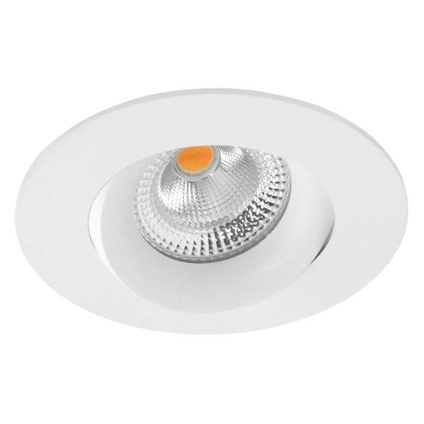 Tigrus 360° roterbar downlight IsoSafe IP44, hvit/sort