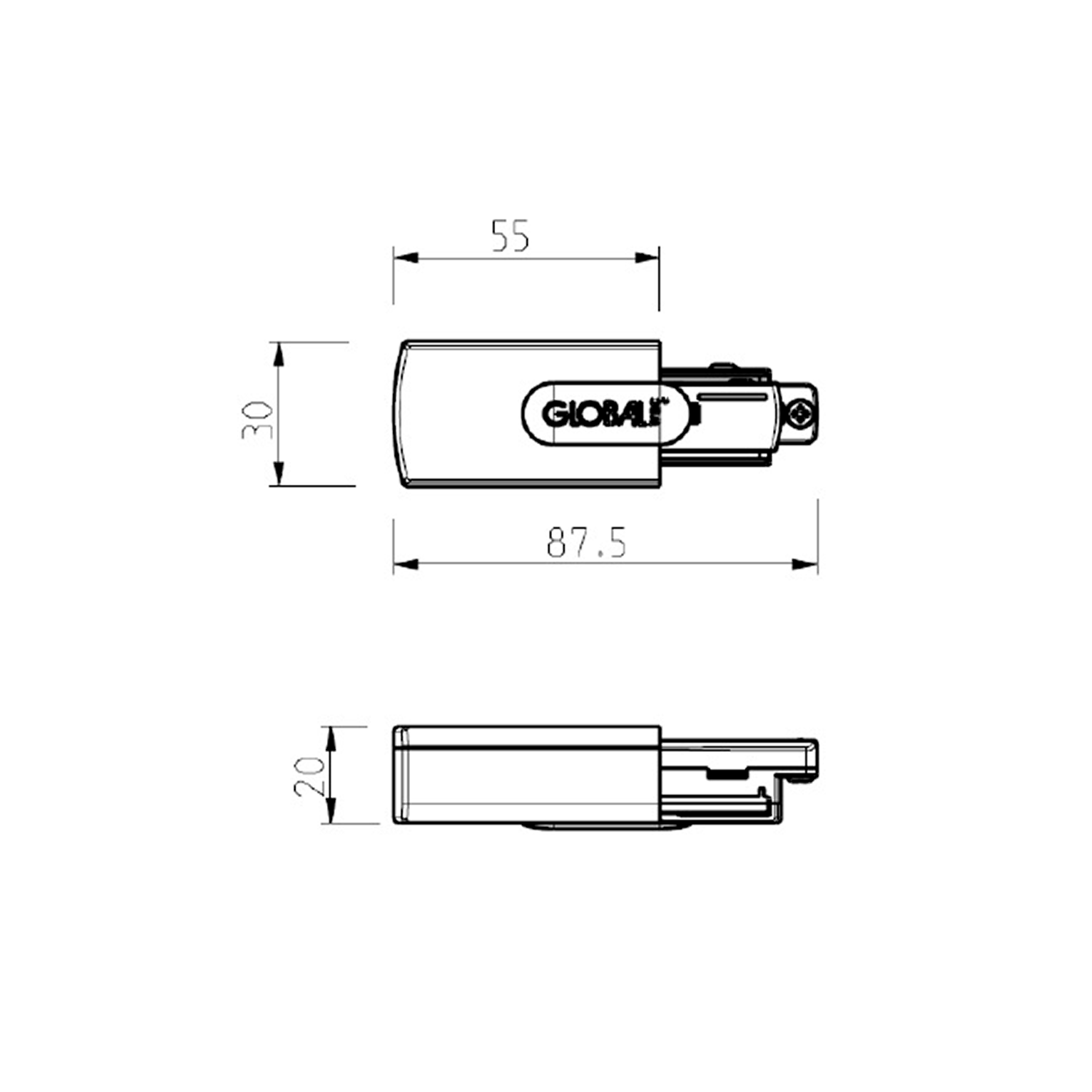Global Base 1-fase strømforsyning (høyere), sort - Bilde 3
