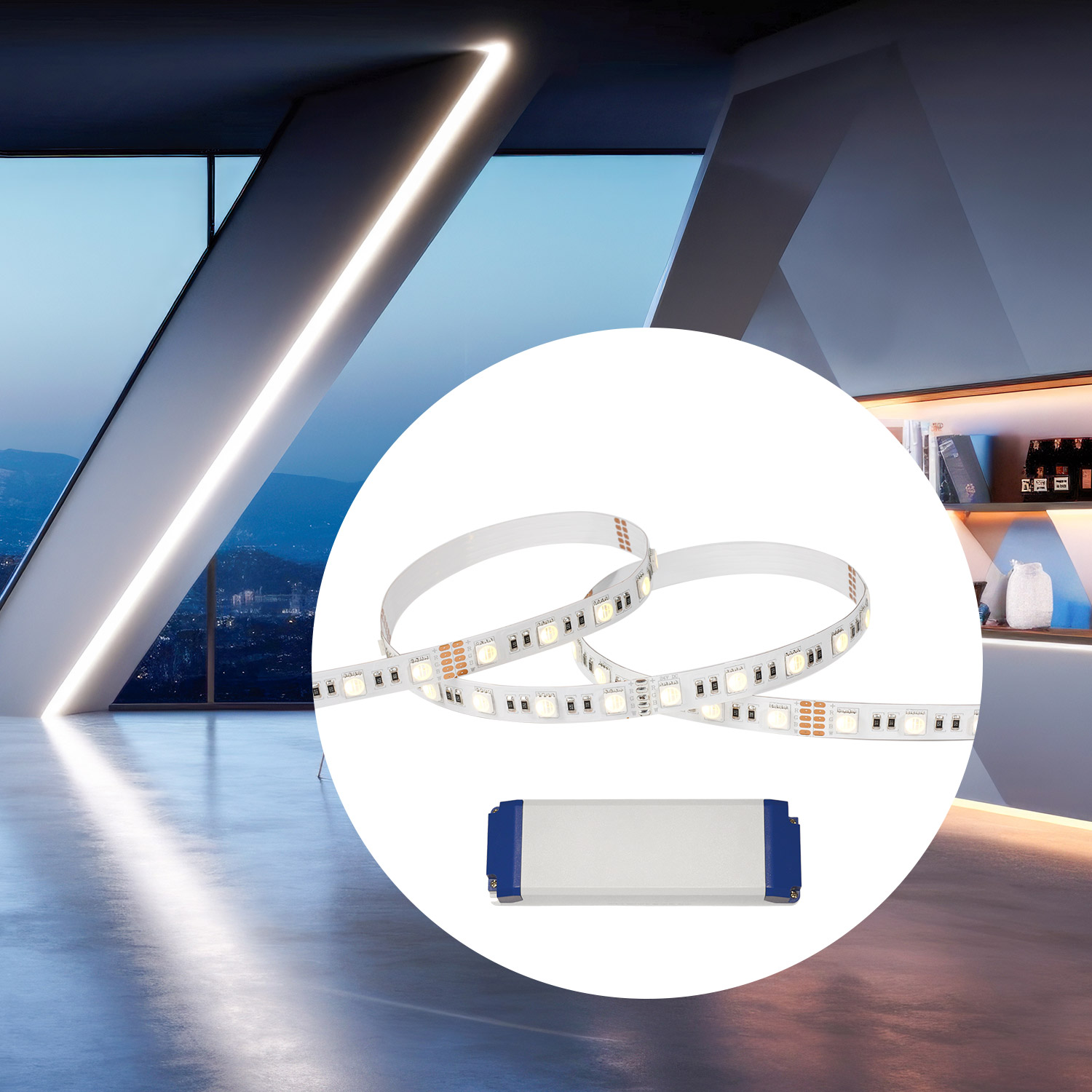 LED-strip + driver (dimbar) 28,8W/m IP20, 3m