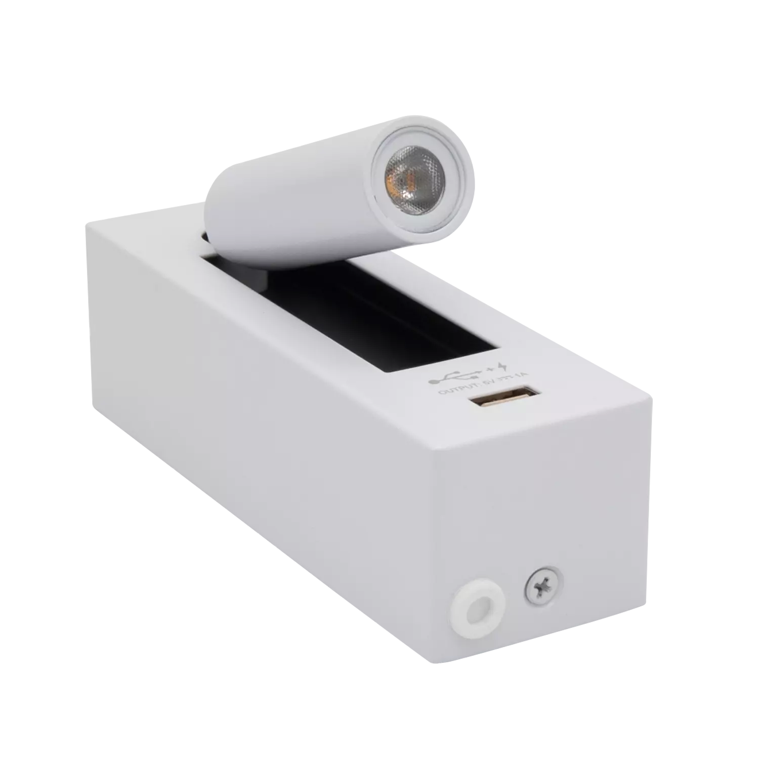 Lorenzo leselampe med USB, hvit - Bilde 4