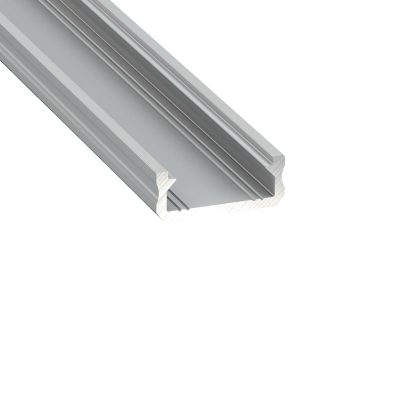 Aluminiumsprofil Type D 16x6,3mm 2,02m m/ endestykke + klipps