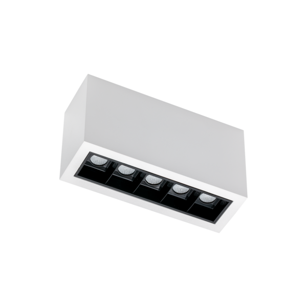 Cold 5 Surface rektangulær downlight, hvit