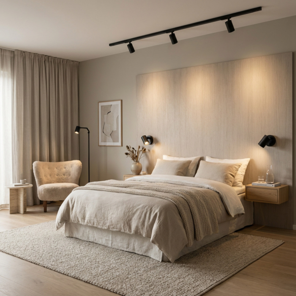 Tania sengelampe GU10, sort/børstet messing