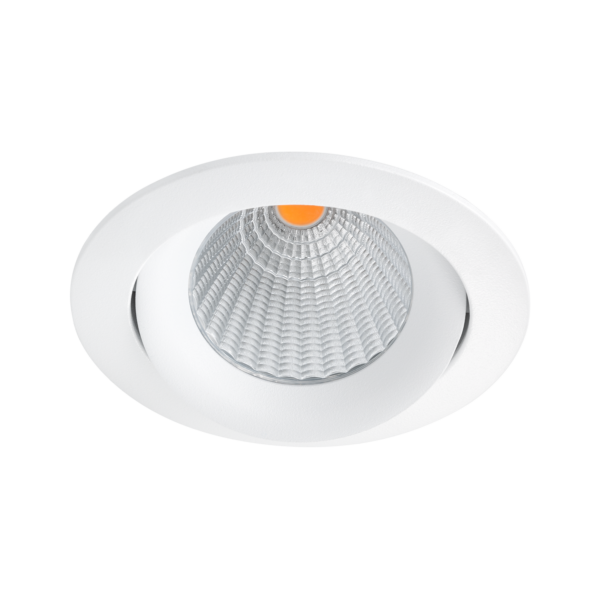 Acrux tiltbar downlight IP54, hvit/sort