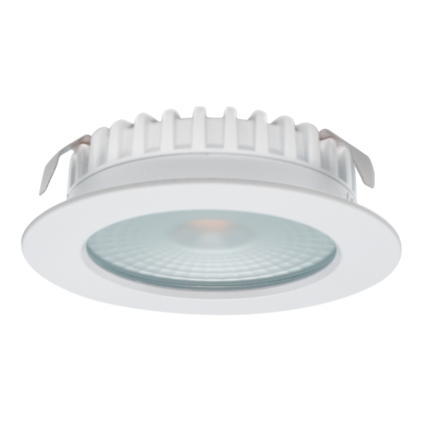 Alcor 12V møbeldownlight, hvit/børstet stål