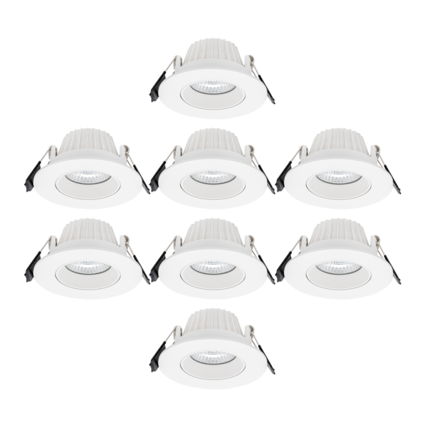 Icarus tiltbar downlight 7W 8-pakning, hvit