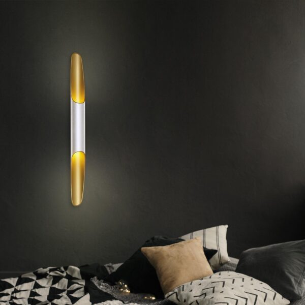 Mirach vegglampe, hvit/gull
