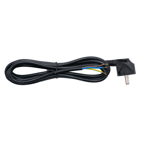 Strømkabel 3m m/schuko-plugg, sort