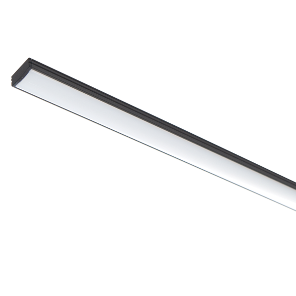 Aluminiumsprofil 17,4x8,2mm lavtbyggende, 
sort