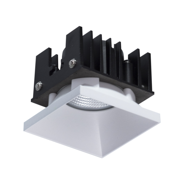 Rise L inntrukket firkantet downlight, hvit/sort