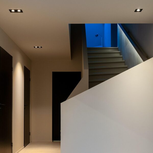 Tigrus 360° dobbel downlight IP44 IsoSafe, hvit/sort