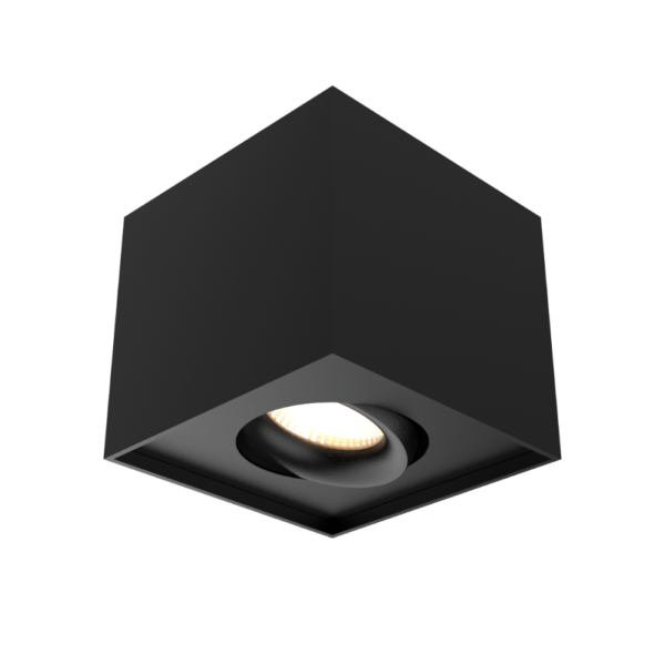 Tigrus 360° utenpåliggende downlight, hvit / sort