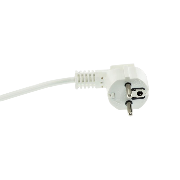 Strømkabel 3m m/schuko-plugg, hvit