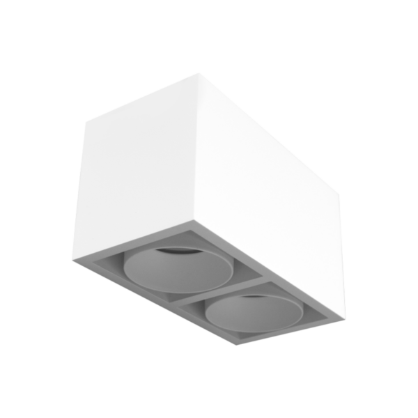 Kappa dobbel utenpåliggende downlight, hvit/sort